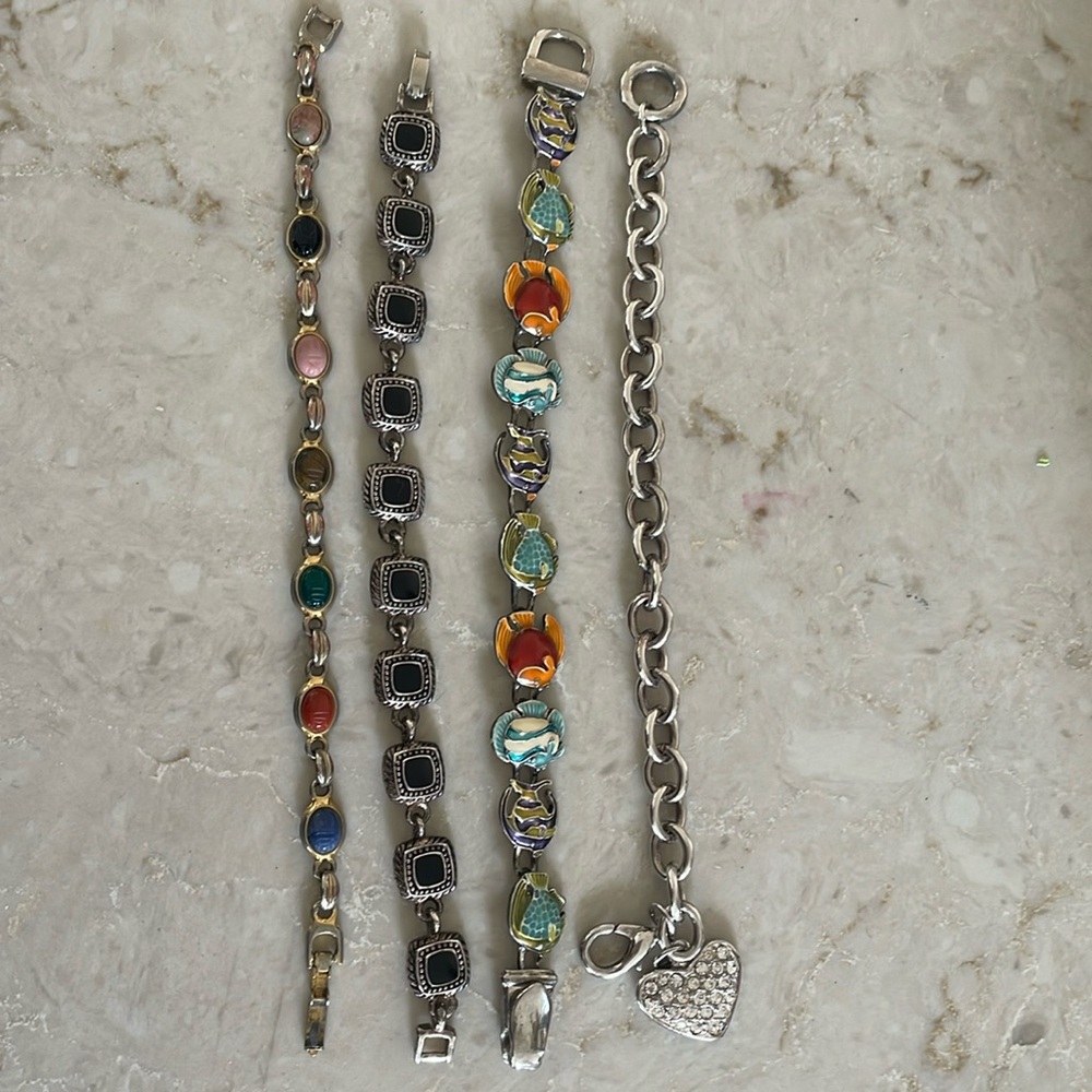 A set of four 8” bracelets variety